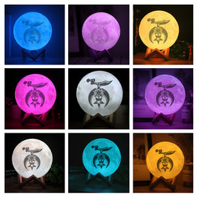 Shriners Lamp - 3D Moon Various Colors - Bricks Masons