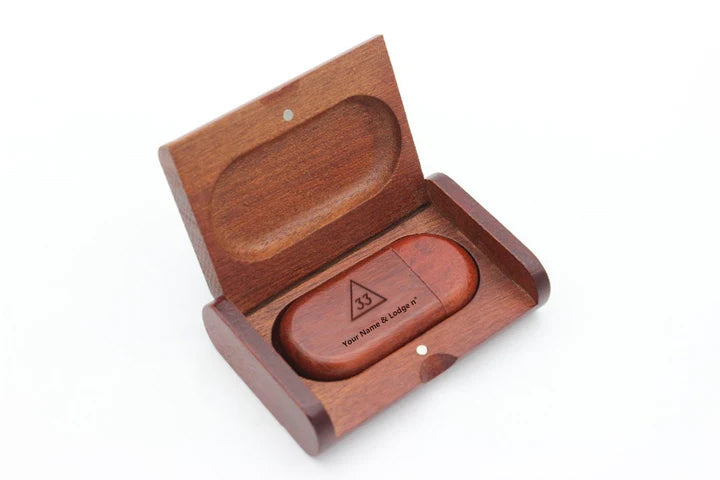 33rd Degree Scottish Rite USB Flash Drives - Various Wood Colors - Bricks Masons