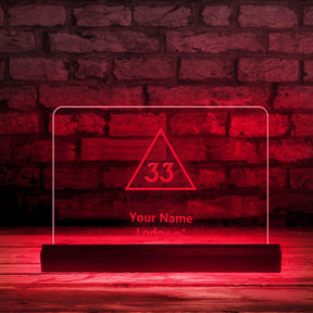 33rd Degree Scottish Rite LED Sign - 3D Glowing light - Bricks Masons