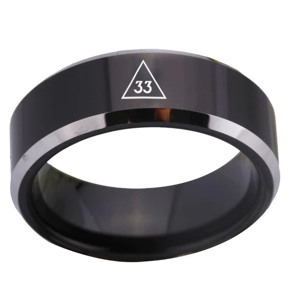 33rd Degree Scottish Rite Ring - Black Tungsten - Bricks Masons