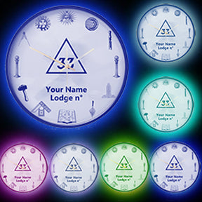 33rd Degree Scottish Rite Clock - Frame with LED - Bricks Masons