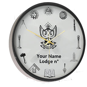33rd Degree Scottish Rite Clock - Wings Up Frame with LED - Bricks Masons