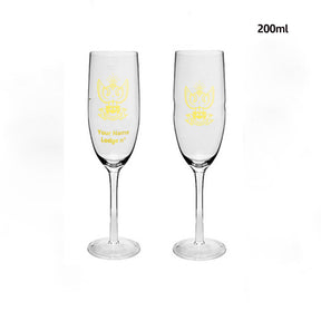 33rd Degree Scottish Rite Champagne Flute - Wings Up 2 Pieces Set - Bricks Masons