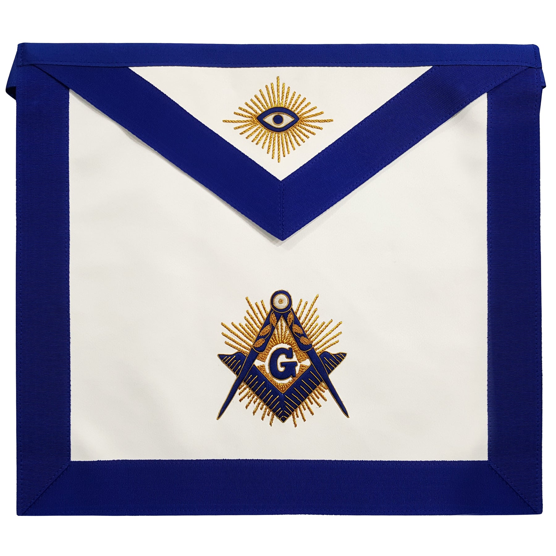 Master Mason Blue Lodge Apron - Royal Blue Square & Compass G - Bricks Masons