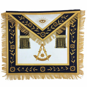 Past Master Blue Lodge Apron - Royal Navy with Gold Fringe - Bricks Masons