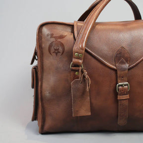 Shriners Travel Bag - Handmade Genuine Leather - Bricks Masons
