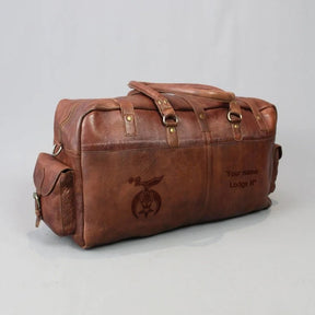 Shriners Travel Bag - Conker Brown Leather - Bricks Masons