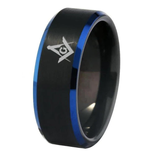 Master Mason Blue Lodge Ring - Black Stone Color - Bricks Masons