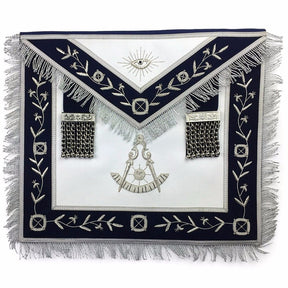 Past Master Blue Lodge Apron - Navy Blue Velvet - Bricks Masons