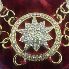 Shriners Chain Collar - Gold Plated with Rhinestones - Bricks Masons