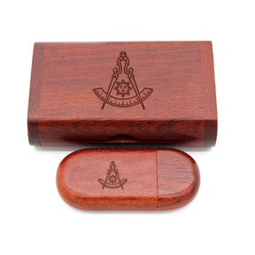 Past Master Blue Lodge California Regulation USB Flash Drives - Various Wood Colors - Bricks Masons