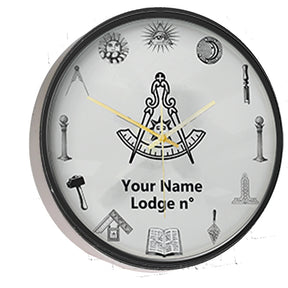 Past Master Blue Lodge California Regulation Clock - Frame with LED - Bricks Masons