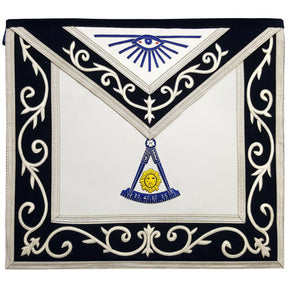 Past Master Blue Lodge California Regulation Apron - Silk Threaded - Bricks Masons