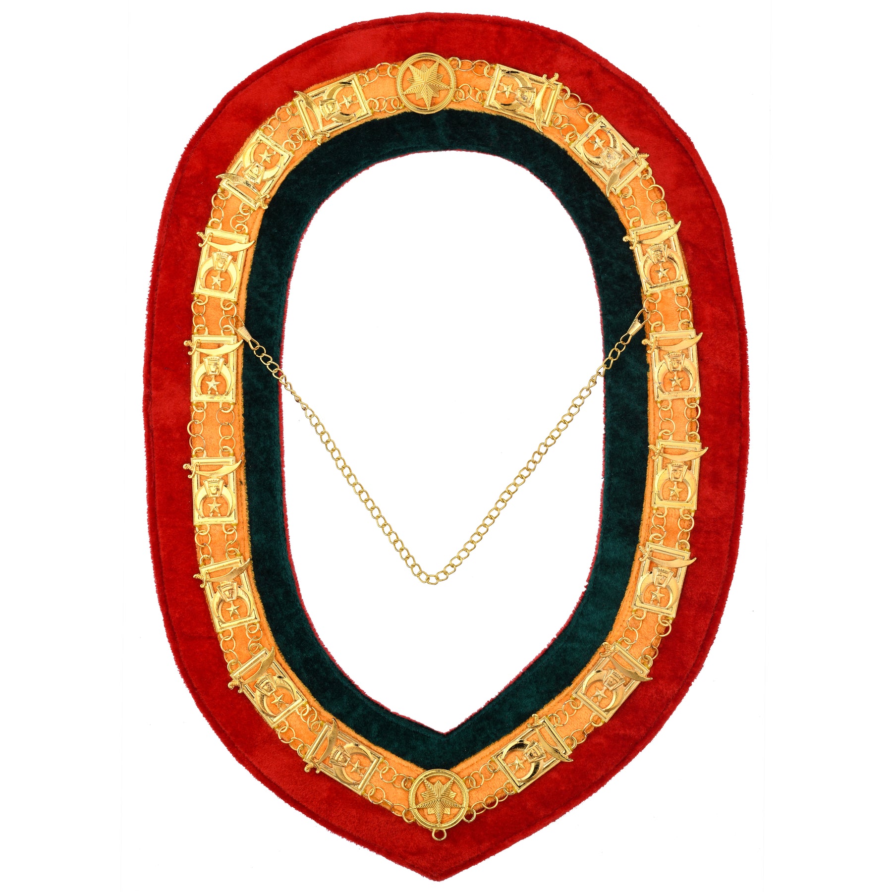 Shriners Chain Collar - Tricolor Backing - Bricks Masons