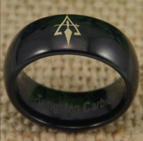 Council Ring - Black Dome Tungsten - Bricks Masons