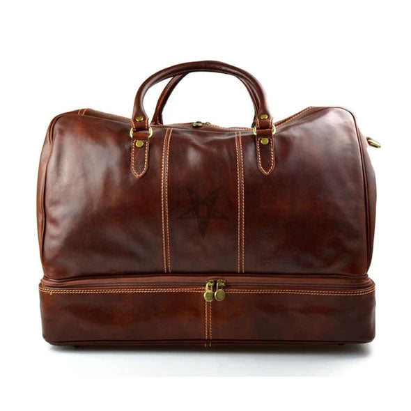 OES Travel Bag - Genuine Light Brown Leather - Bricks Masons