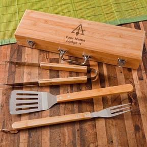 Council Grill Tool - BBQ Set & Bamboo Case - Bricks Masons