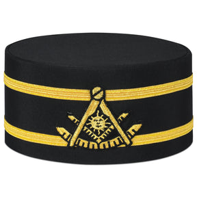 Past Master Blue Lodge California Regulation Crown Cap - Double Gold Braid - Bricks Masons
