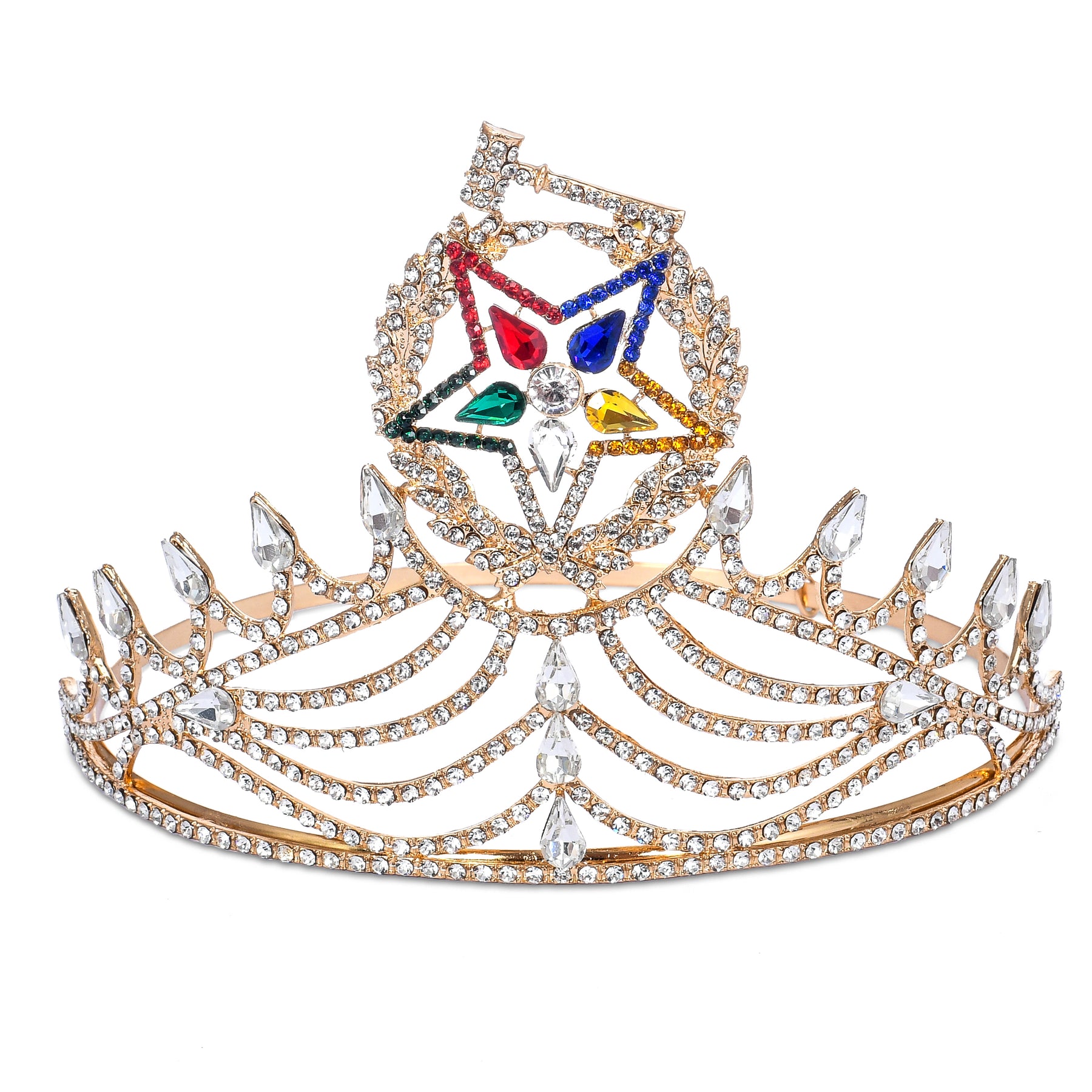 Grand Worthy Matron OES Crown - Colorful Star - Bricks Masons