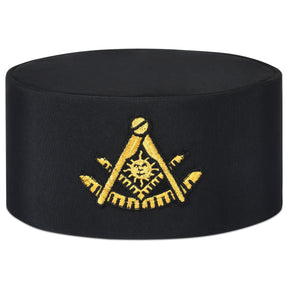 Past Master Blue Lodge California Regulation Crown Cap - Black & Gold - Bricks Masons