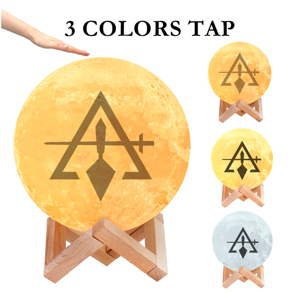 Council Lamp - 3D Moon Various Colors - Bricks Masons