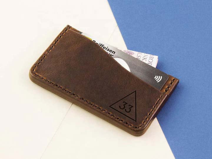 33rd Degree Scottish Rite Wallet - Dark Brown - Bricks Masons