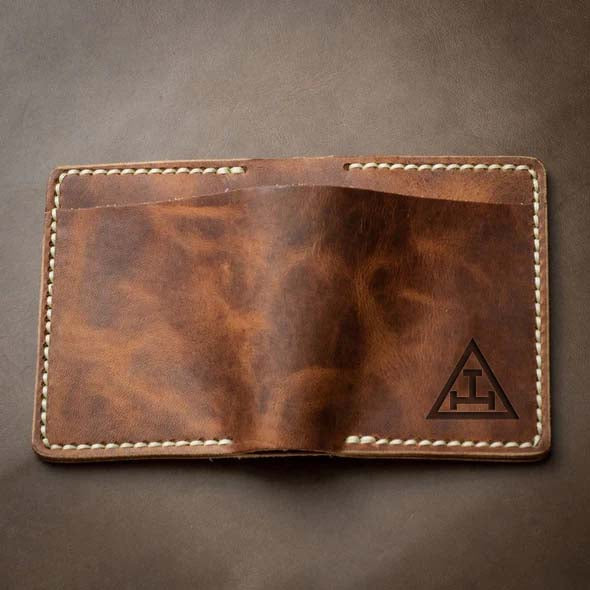 Royal Arch Chapter Wallet - Handmade Leather - Bricks Masons