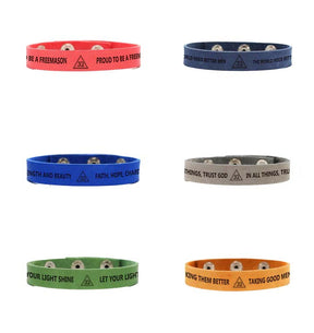 32nd Degree Scottish Rite Bracelet - Various Leather Colors - Bricks Masons