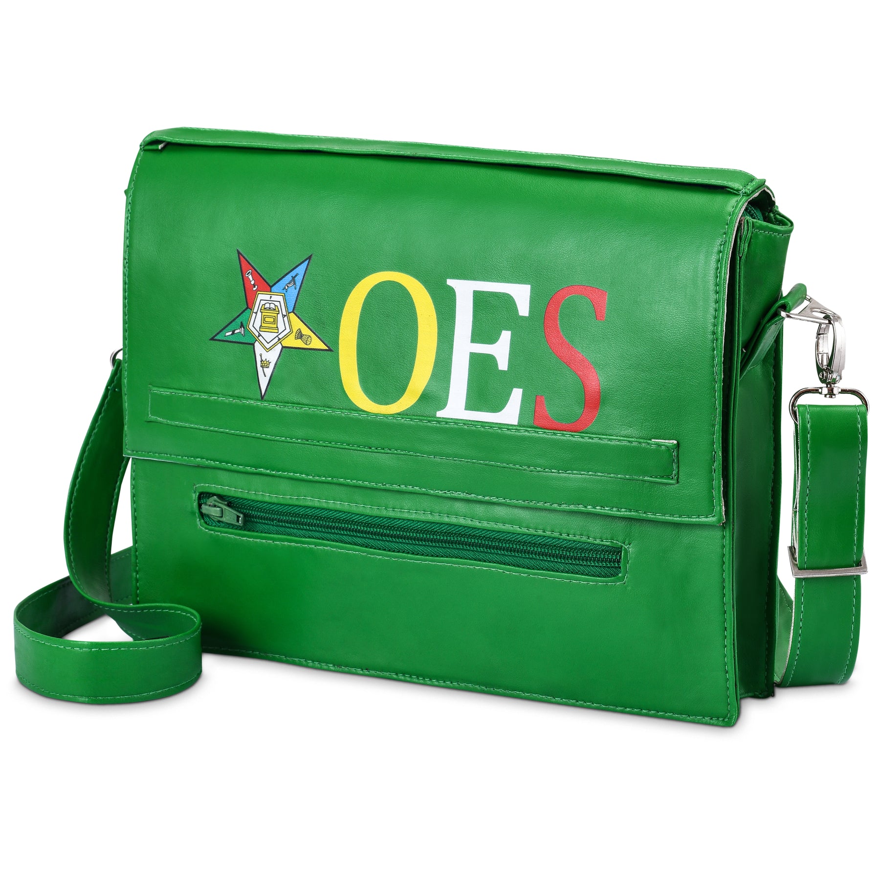 OES Handbag - Green Leather - Bricks Masons