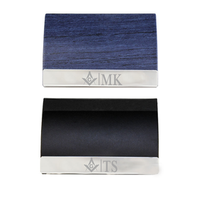Master Mason Blue Lodge Business Card Holder - Leather - Bricks Masons