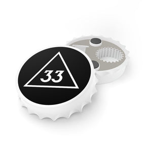 33rd Degree Scottish Rite Bottle Opener - Black & White - Bricks Masons