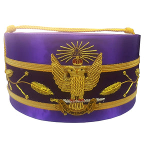 33rd Degree Scottish Rite Crown Cap - Wings Up Purple Handmade Embroidery - Bricks Masons