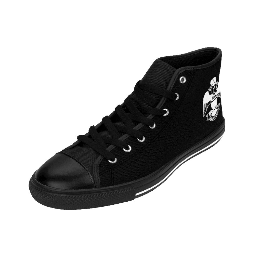 33rd Degree Scottish Rite Sneaker - Wings Down High-top Black & White - Bricks Masons