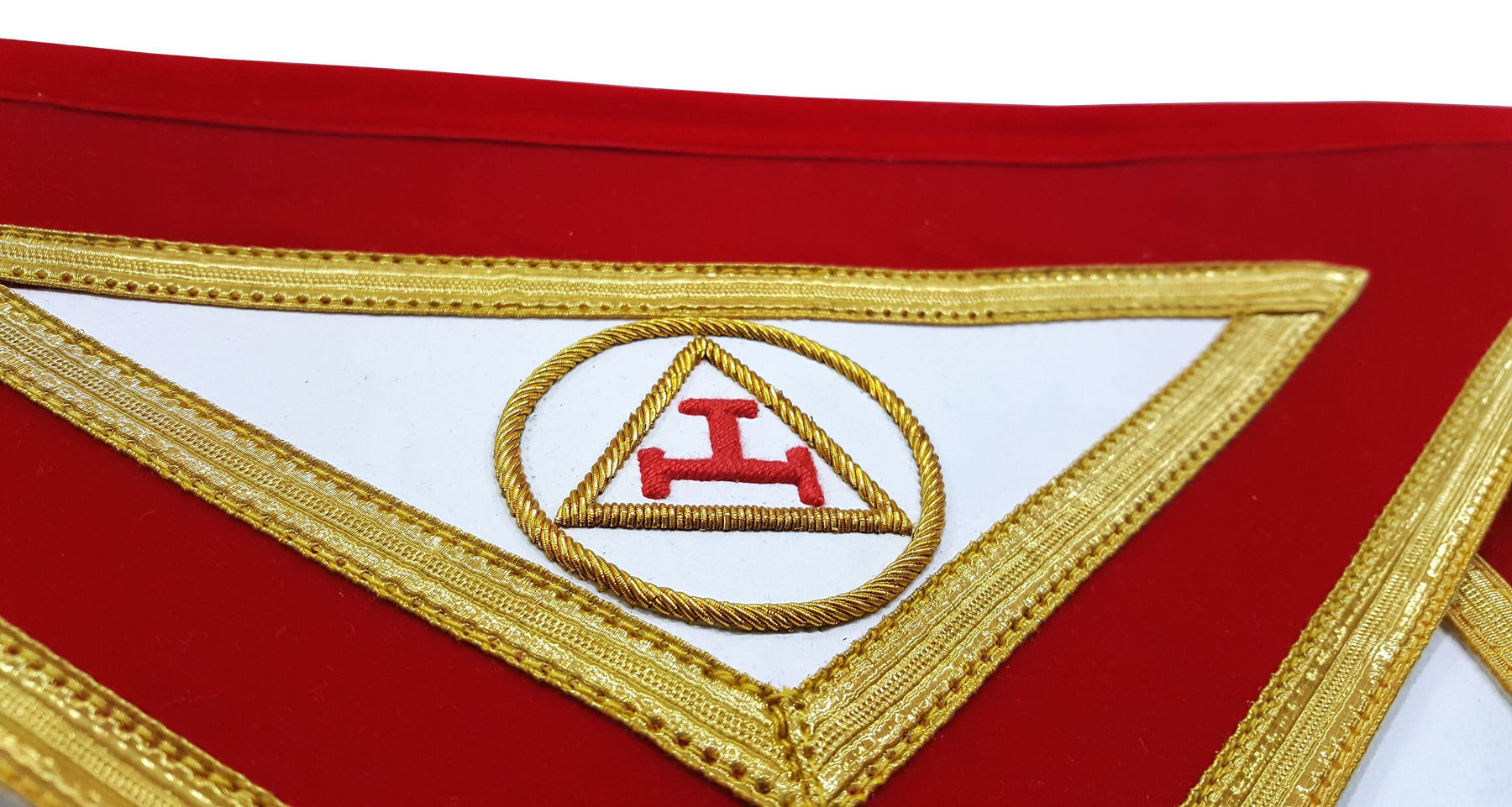 Past High Priest Royal Arch Chapter Apron - Red with Gold Braid - Bricks Masons