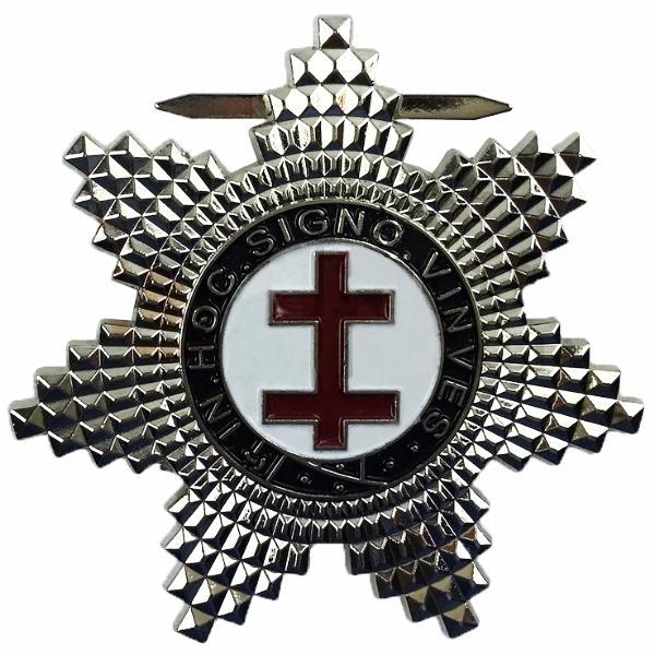 Preceptor Knights Templar English Regulation Breast Jewel - Silver Plated - Bricks Masons