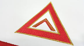 Worshipful Master Chapter Apron - Red Machine Embroidery - Bricks Masons