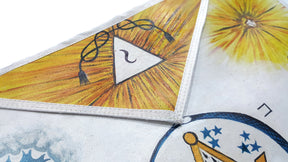 Hand-Painted Apron - The Secret Teachings of All Ages, Manly P. Hall, 1928 - Bricks Masons