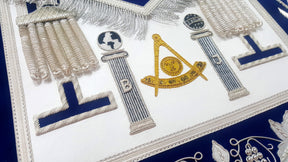 Past Master Blue Lodge California Regulation Apron - Gold & Silver - Bricks Masons