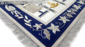 Past Master Blue Lodge California Regulation Apron - Gold & Silver - Bricks Masons