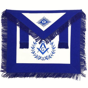 Master Mason Blue Lodge Apron - Navy Blue & White - Bricks Masons