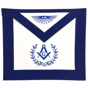 Master Mason Blue Lodge Apron - White & Navy Blue Various Materials - Bricks Masons