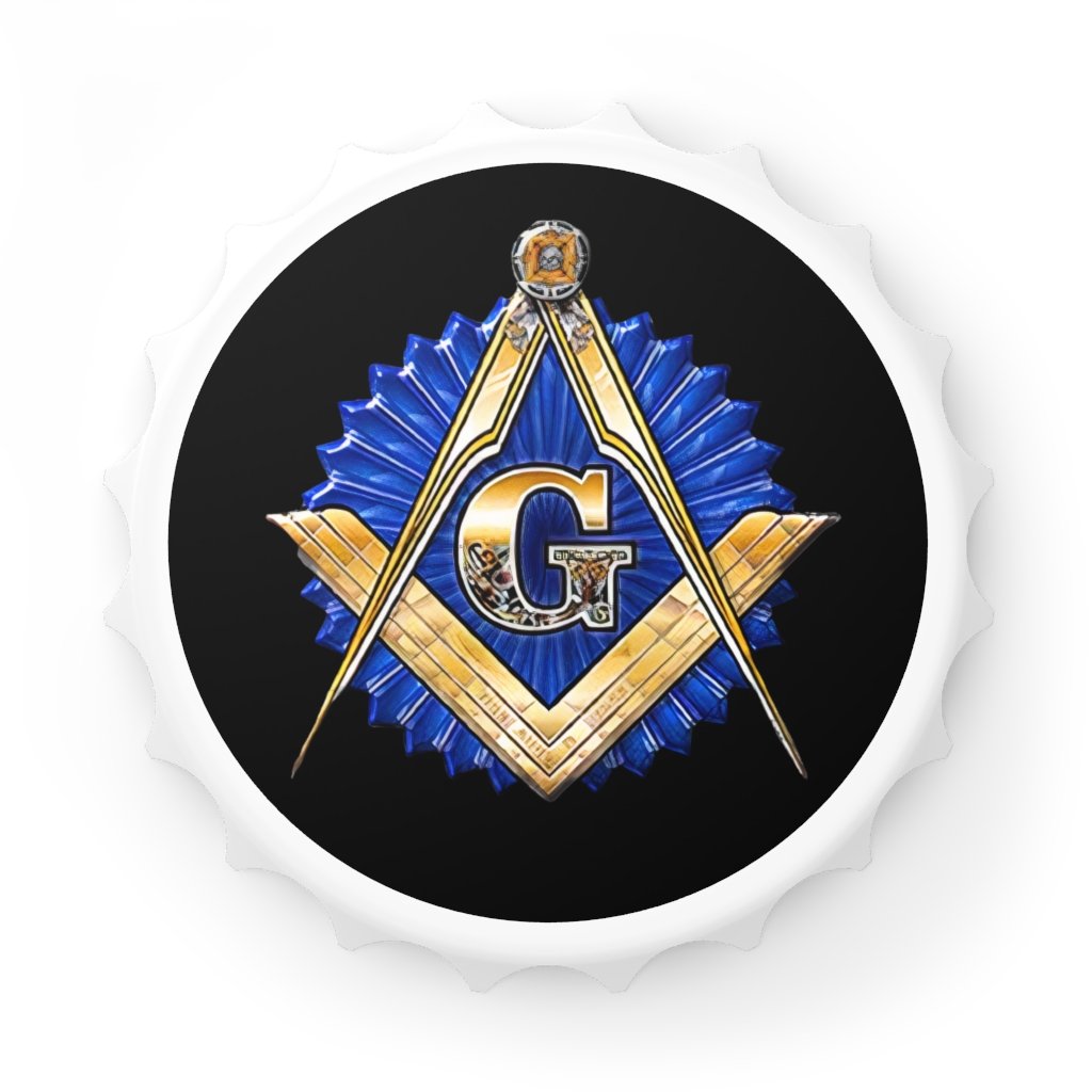 Master Mason Blue Lodge Bottle Opener - Golden Square & Compass G - Bricks Masons