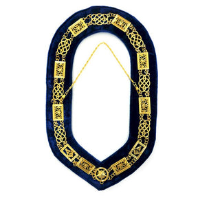 Grand Officers Blue Lodge Chain Collar - Gold Plated - Bricks Masons