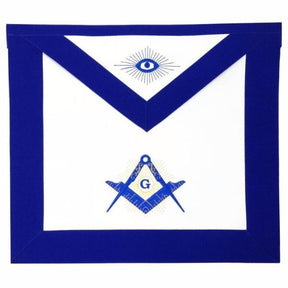 Master Mason Blue Lodge Apron - White & Blue Square & Compass G - Bricks Masons