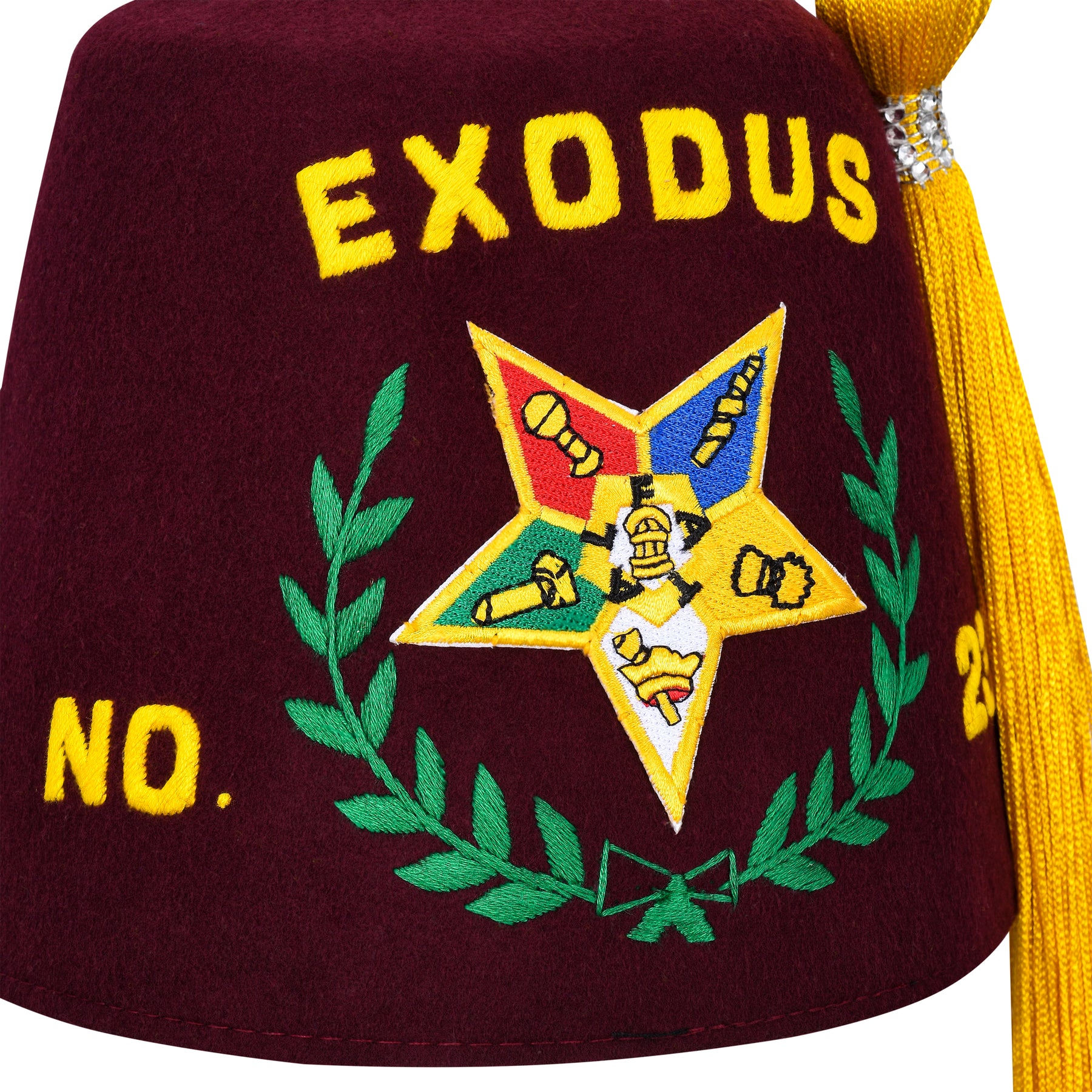 Order of the Amaranth Fez Hat - With OES Star - Bricks Masons