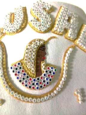 DOI PHA Fez Hat - Hand Embroidered with Gold Bullion Underlay - Bricks Masons