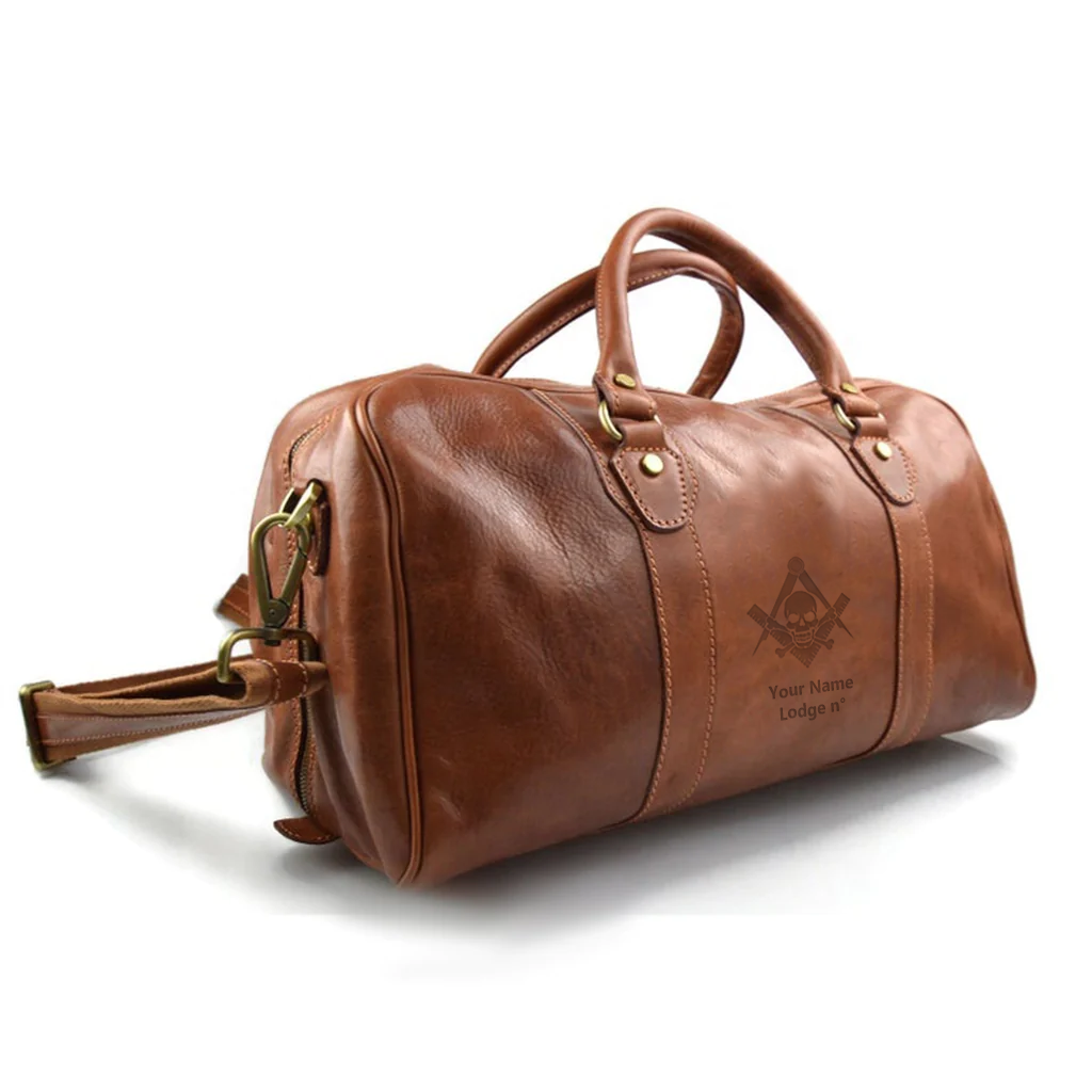 Widows Sons Travel Bag - Genuine Matte Brown Leather - Bricks Masons