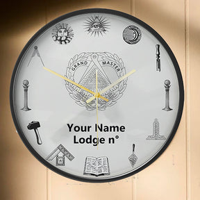Grand Master Blue Lodge Clock - Frame with LED - Bricks Masons