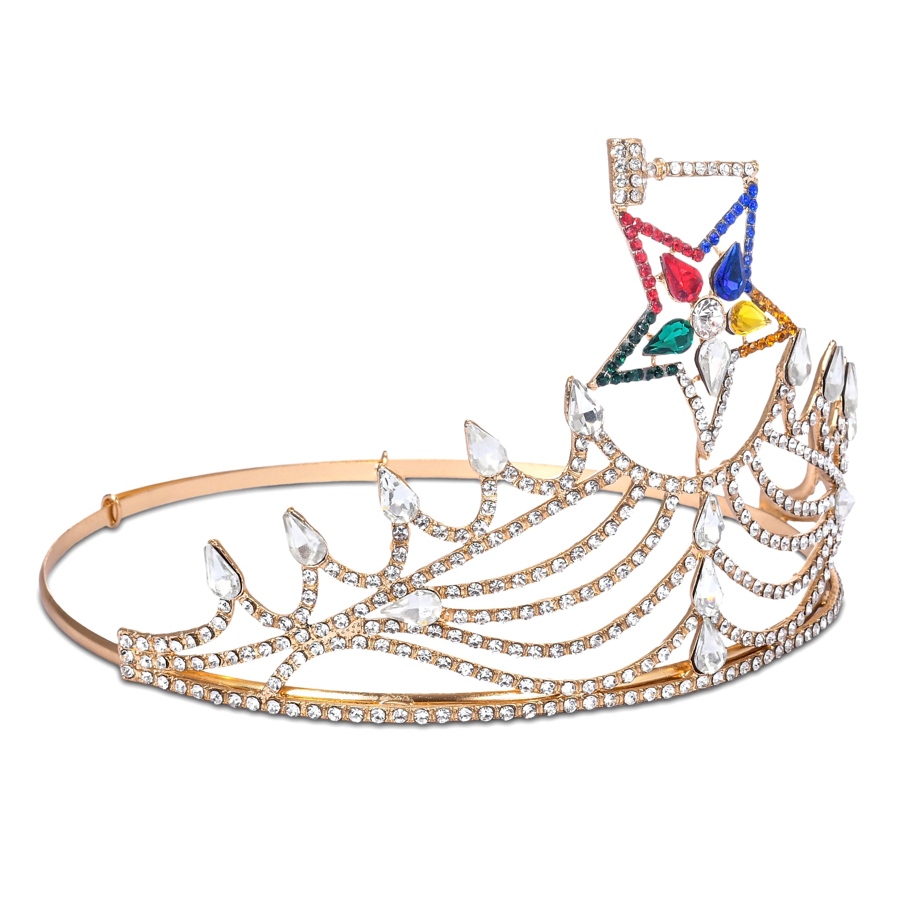 Worthy Matron OES Crown - Colorful Star - Bricks Masons