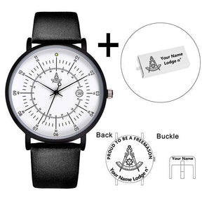 Past Master Blue Lodge California Regulation Wristwatch - Leather Straps - Bricks Masons